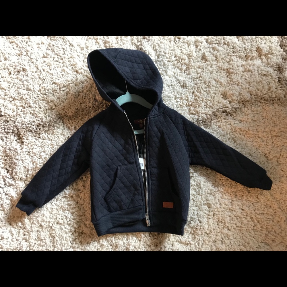 18 mos BNWT sweatshirt zip 7 for all mankind black
